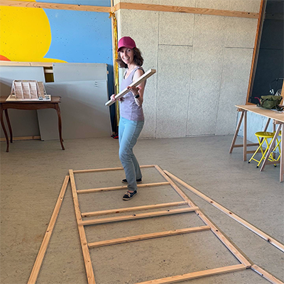tasseaux assemblés pour le prototype de panneau